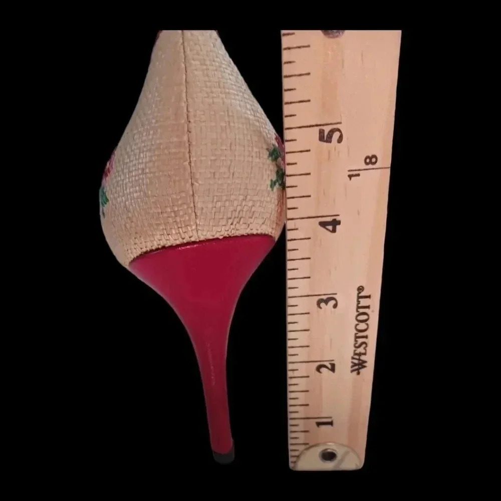 Jill stuart wicker embroidered high heel 9B - Picture 7 of 15
